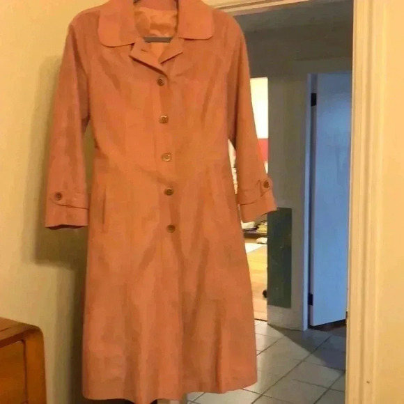Foxland by Landon vintage long button up coat with tie. - Picture 1 of 11